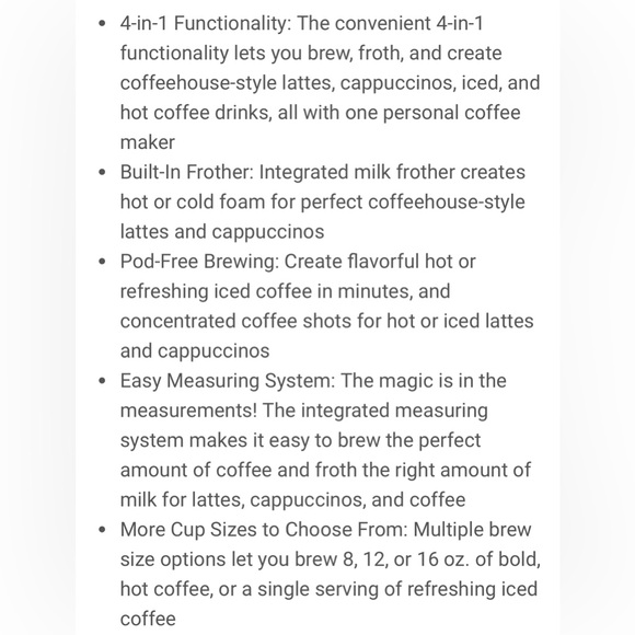 Mr. Coffee 4-in-1 Single-Serve Latte, Iced, and Hot Coffee Maker - Picture 2 of 8